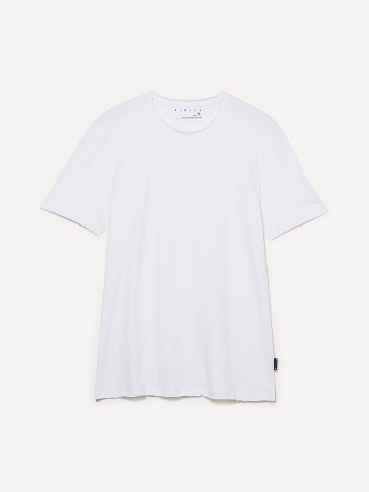 Μπλούζα κοντομάνικη λευκή slim fit - μπλουζάκια κοντομάνικα ανδρικά - Λευκο | Sisley image number 5